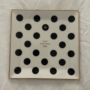 Kate Spade Black Polka Dot Square Tray